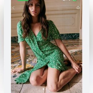 Sezane Vic Dress Garden Green